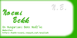 noemi bekk business card